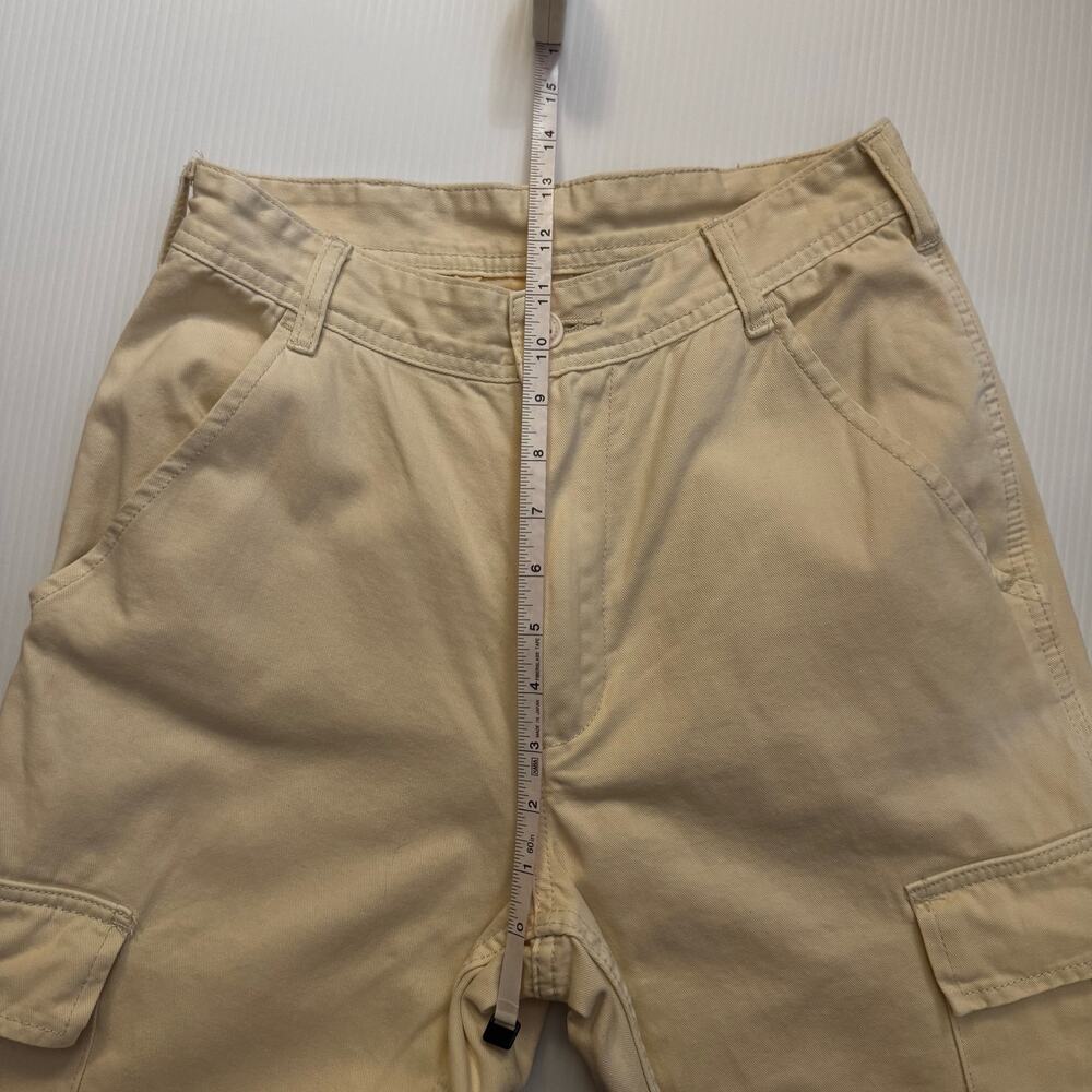 J Galt Cargo Pants Womens Small Cream Cotton Wide Leg Y2K Gorpcore Utility Tall - Picture 10 of 16